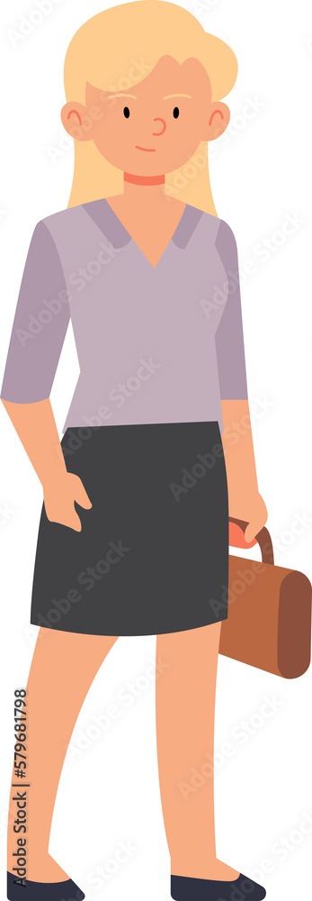 Business women character holding bag illustration Business women character holding bag illustration