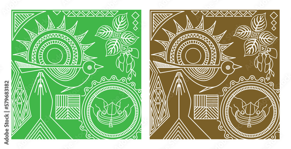 Sinhala and Tamil New Year Icon, Vector illustration art Stock Vector