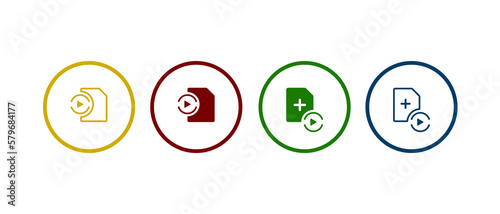 video file icon set. Colorful video file concept.
