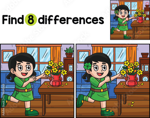  Girl Arranging Flower Find The Differences