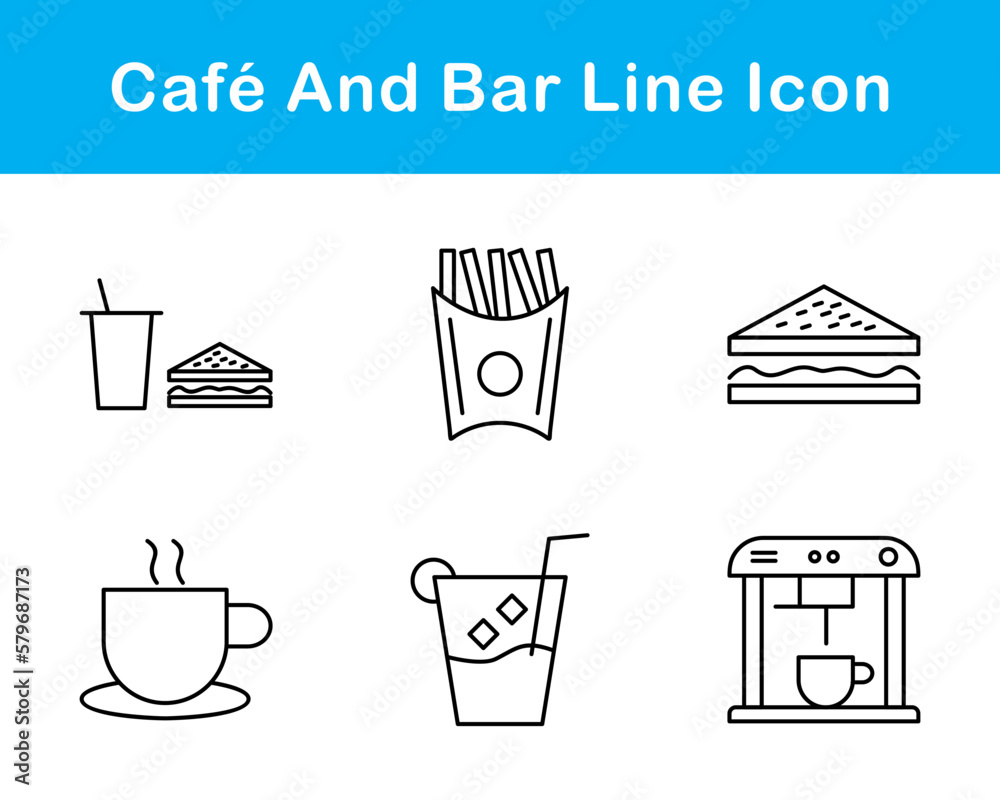Cafe And Bar Vector Icon Set Cafe And Bar Vector Icon Set