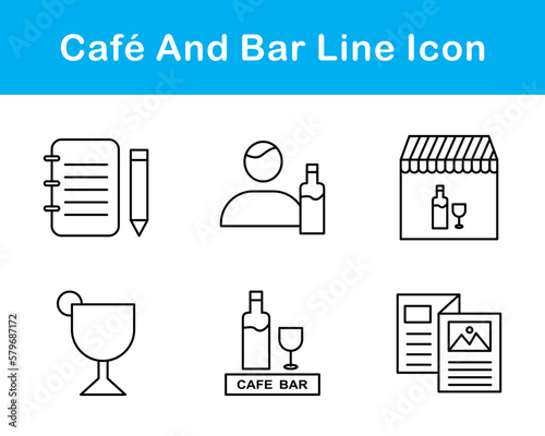 Cafe And Bar Vector Icon Set