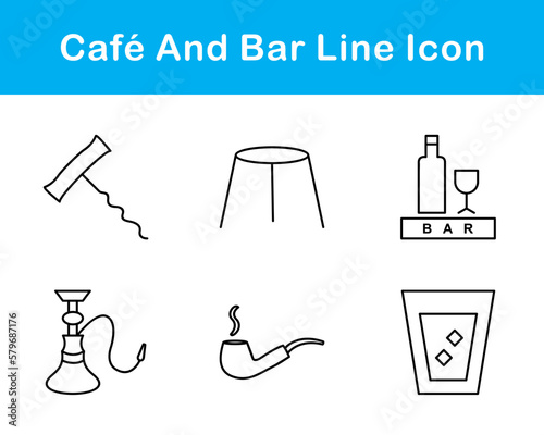 Cafe And Bar Vector Icon Set