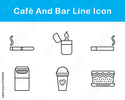 Cafe And Bar Vector Icon Set