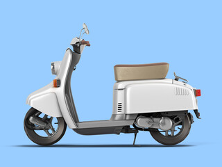 Bilder mit Rahmen Roller Weisser Retro Roller auf Blau  © nosorogua