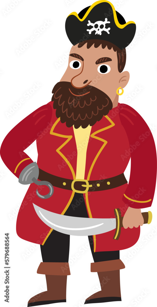 Pirate on a white background. Vector illustration Pirate on a white background. Vector illustration