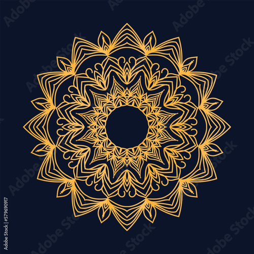 luxury  mandala design background ornamental in gold color