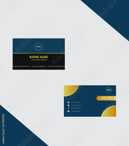 Set of new modern business card print templates Double-sided creative design.Horizontal Vector illustration Personal visiting card with company logo. corporate business card See Less photo