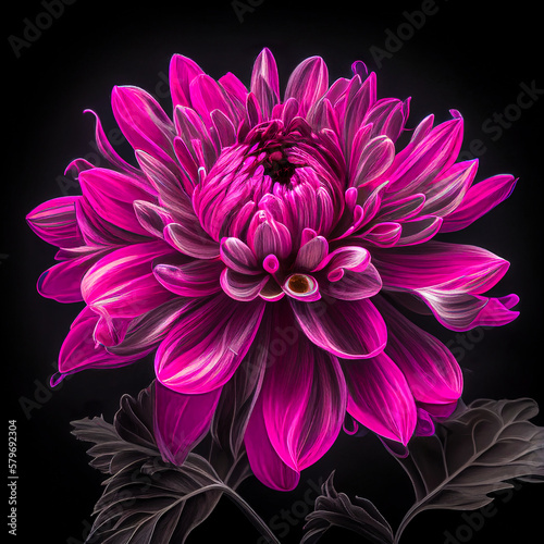 Spring fresh viva magenta flower, close up. Romantic floral natural concept. Illustration, Generative AI.