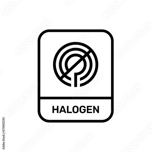 Kitchen halogen icon. Cooktop instructions