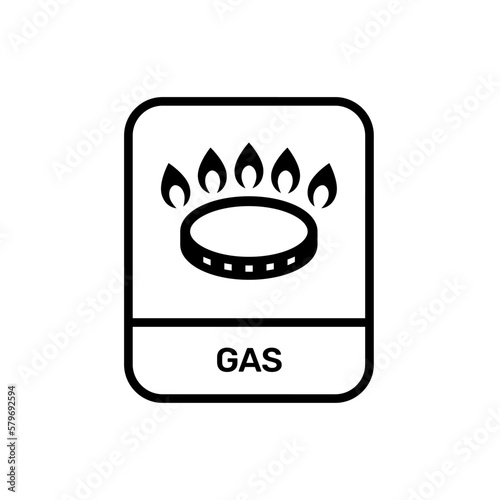 kitchen gas burner icon. cooktop instructions
