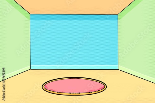 2D cartoon room background asset