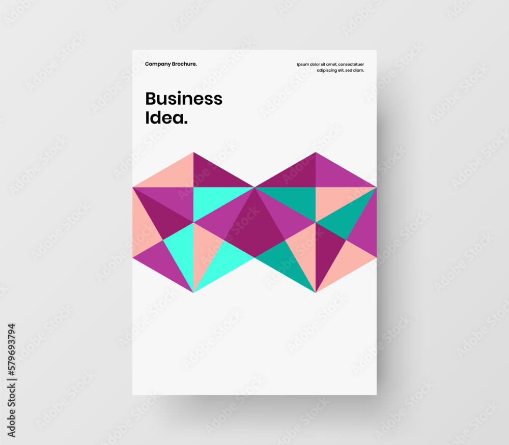 Fototapeta premium Isolated corporate identity A4 vector design illustration. Colorful mosaic pattern banner template.