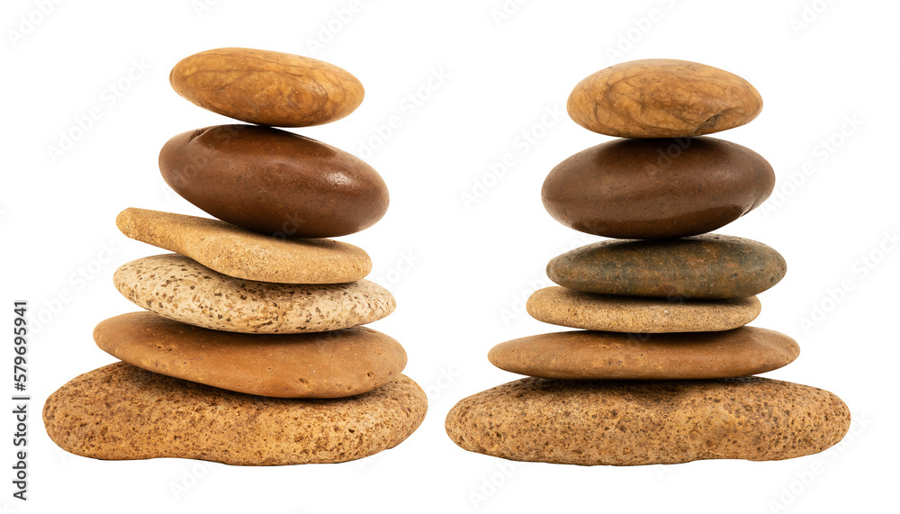 Brown zen stones on transparent background. Brown zen stones on transparent background.