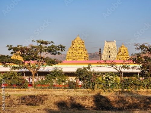 Pune, Maharashtra India - Dec 24 2022: Prati Balaji Temple located in Narayanpur near Pune is a replica of Tirumala Balaji temple in Andhra Pradesh.
