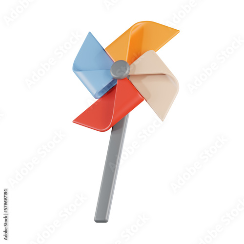 Pinwheel Toy 3D Icon