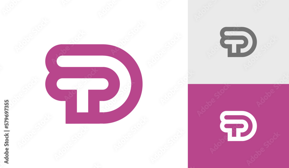 Letter DT or TD initial monogram logo design vector Letter DT or TD initial monogram logo design vector