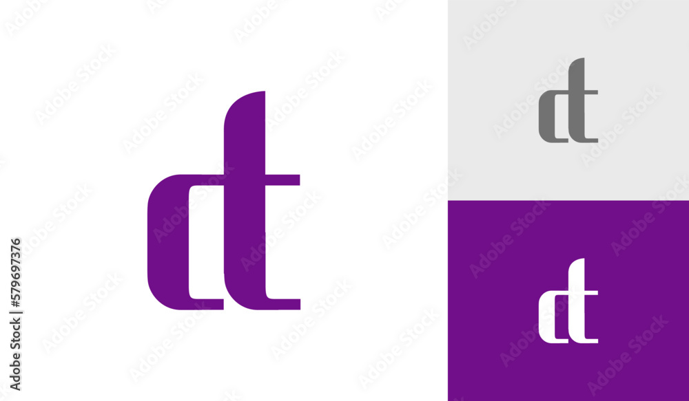 Letter DT initial monogram logo design vector Letter DT initial monogram logo design vector