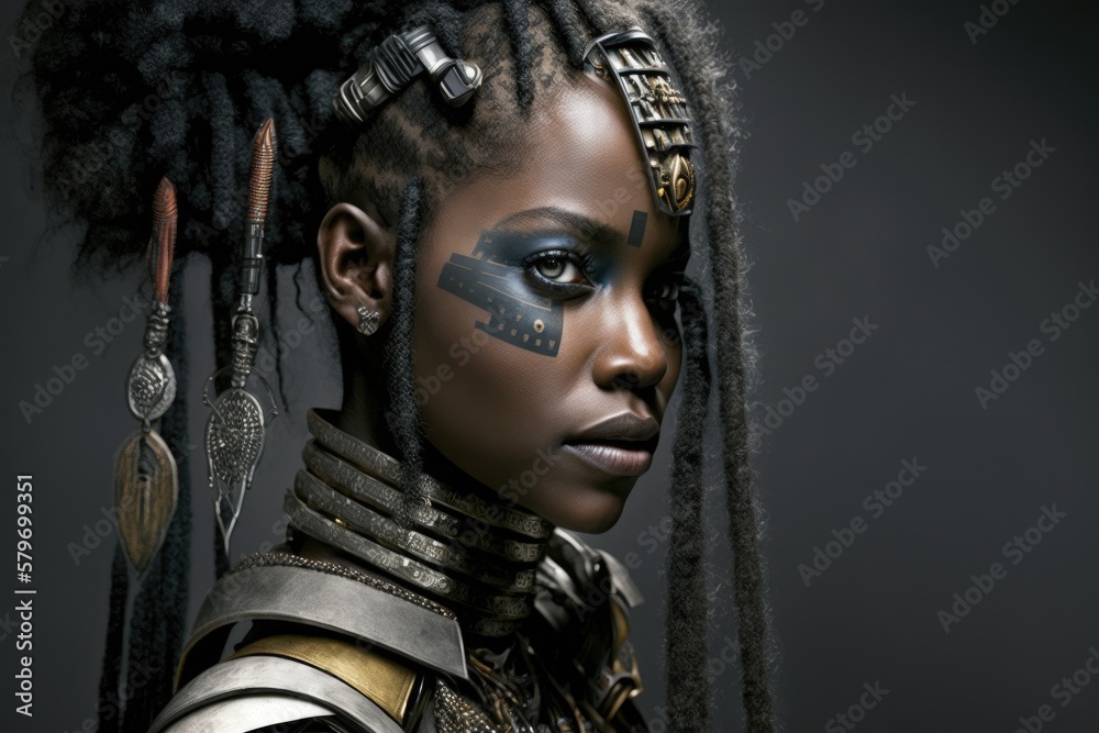 cyberpunk girl portrait. This is a Royalty-free fictitious generative AI artwork that doesn't exist in real life. cyberpunk girl portrait. This is a Royalty-free fictitious generative AI artwork that doesn't exist in real life.