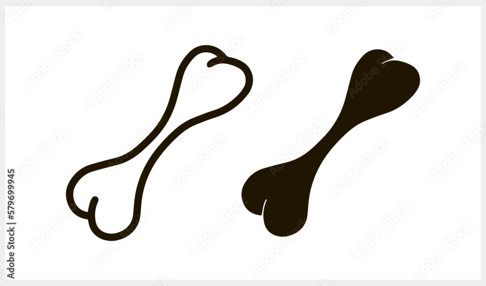 Obraz premium Doodle silhouette dog bone icon. Hand drawn art. Vector stock illustration. EPS 10