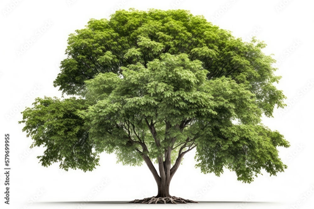 green tree isolated on white background generative ai illustration green tree isolated on white background generative ai illustration