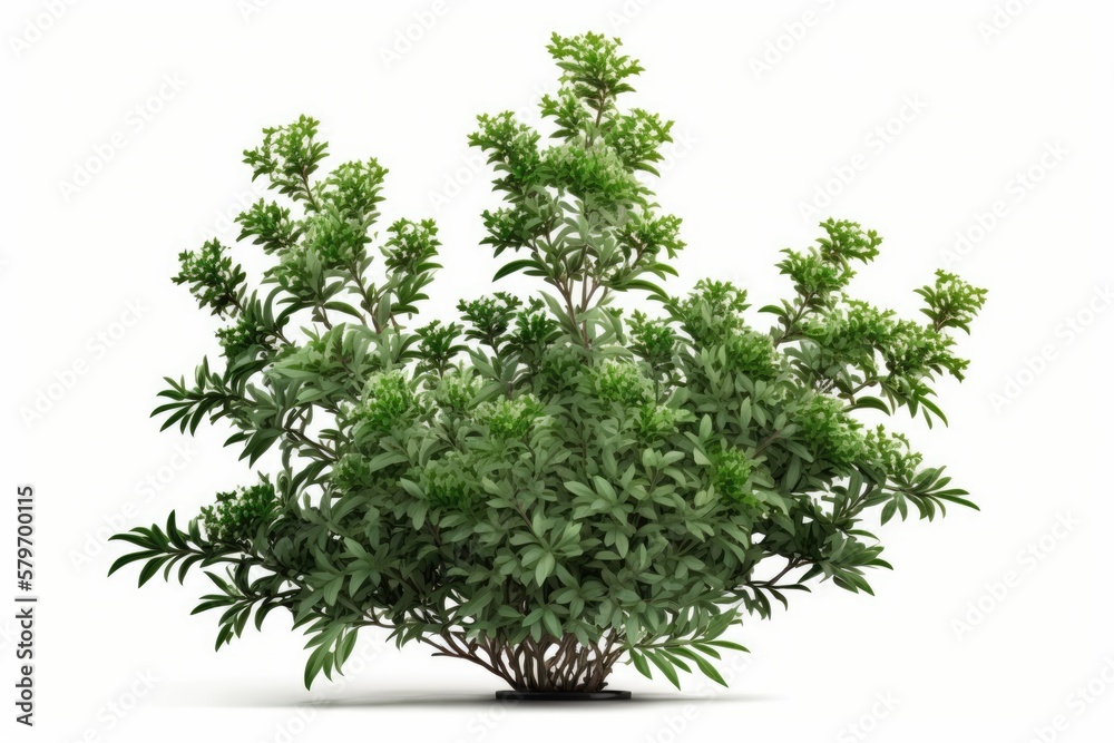 Fototapeta premium a green bush isolated on white background generative ai illustration