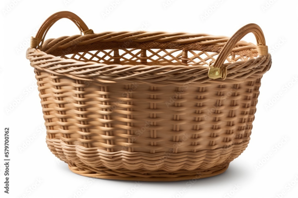 empty basket isolated on white background generative ai