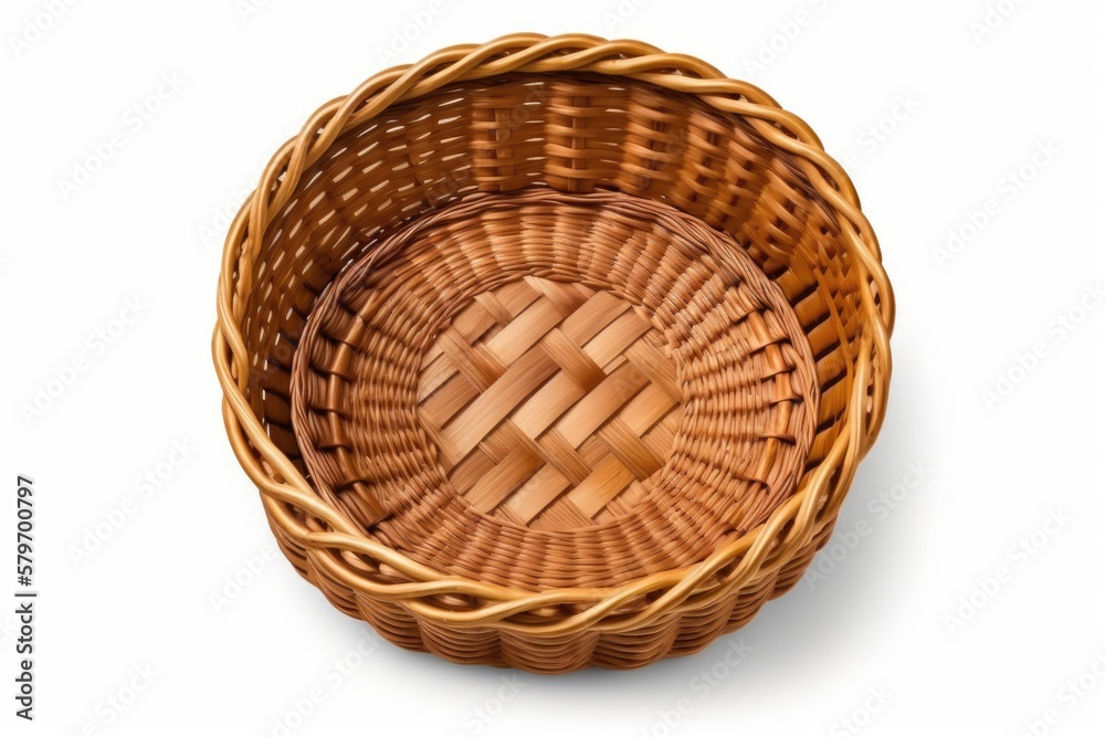 Fototapeta premium empty basket isolated on white background generative ai