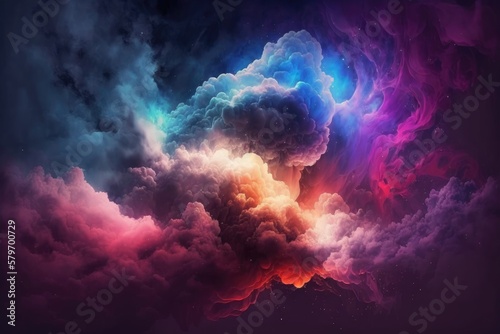 Psychic Waves glowing clouds generative ai illustration