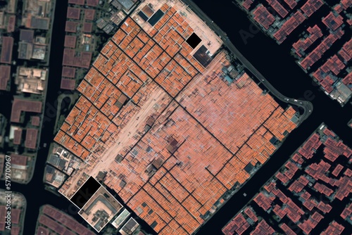 aerial satellite generic image. This is a Royalty-free fictitious generative AI artwork that doesn't exist in real life. 