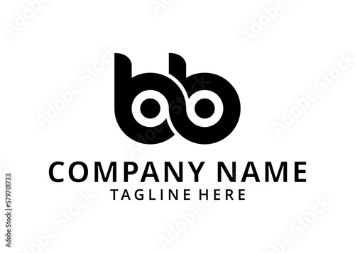 initial letter bb linked small circle monogram black logo