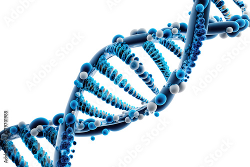 DNA genome structure isolated on white background - Generative AI photo