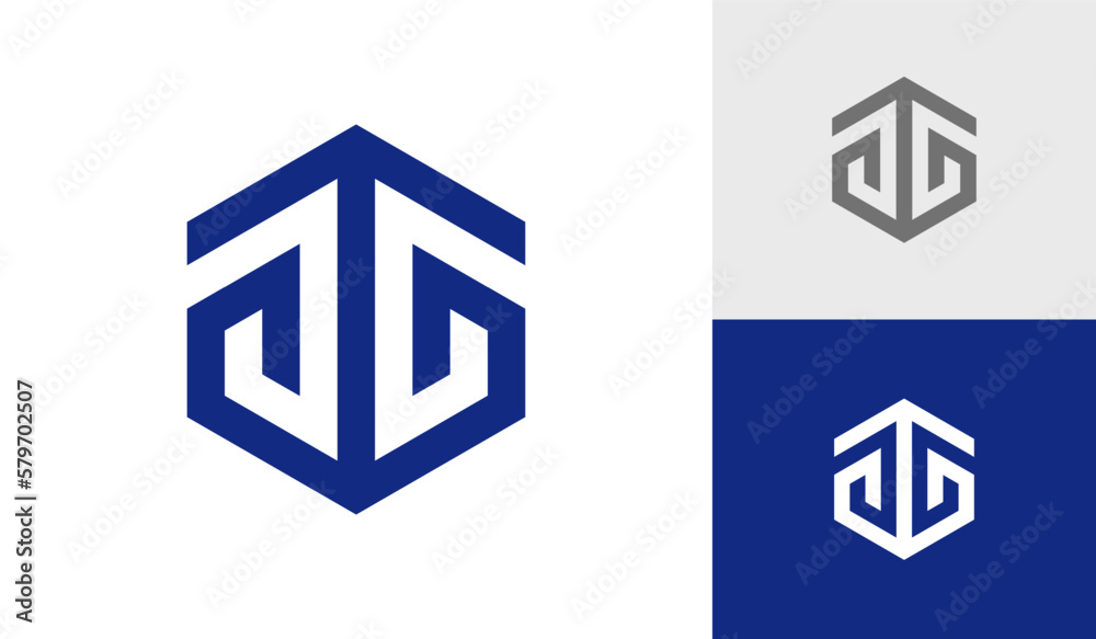 Letter AG initial hexagon monogram logo design vector Letter AG initial hexagon monogram logo design vector