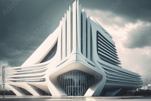 sci-fi futuristic building. generative ai surreal fantasy concept