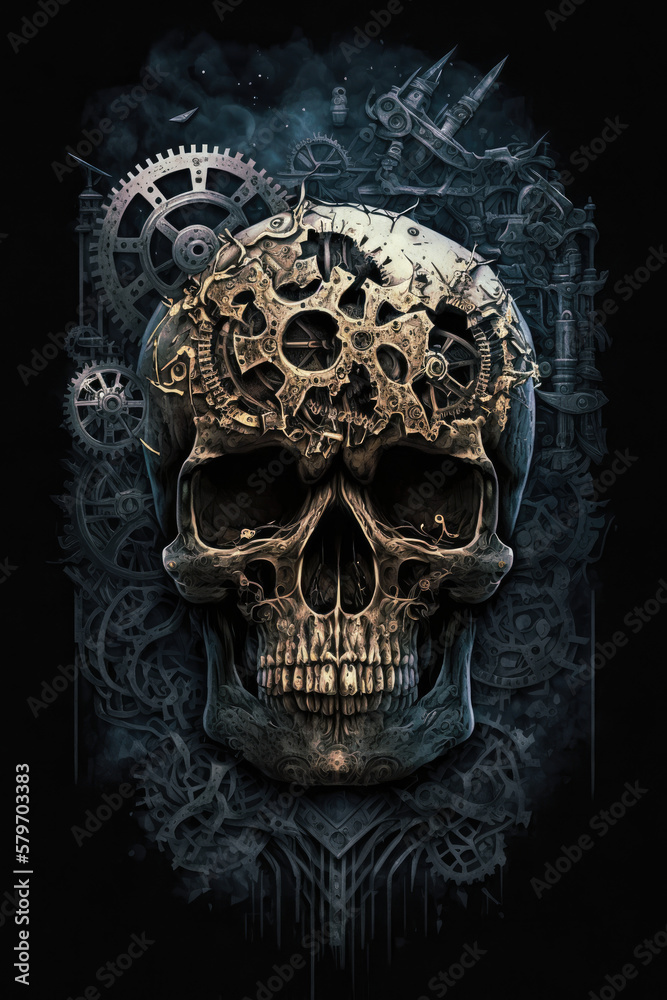 Gothic Steam Skull with Intricate Clockwork Machinery - Steampunk Artwork Skull PNG | AI Generated
Gothic Steam Skull with Intricate Clockwork Machinery - Steampunk Artwork Skull PNG | AI Generated