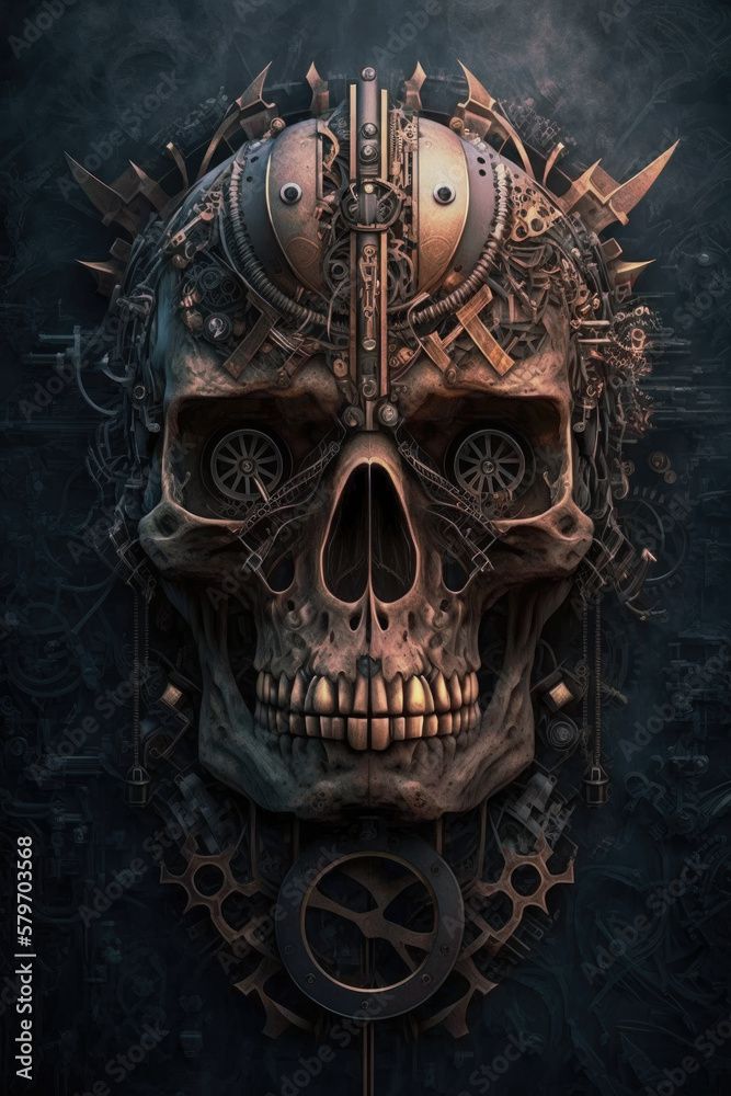 Gothic Steam Skull with Intricate Clockwork Machinery - Steampunk Artwork Skull PNG | AI Generated
Gothic Steam Skull with Intricate Clockwork Machinery - Steampunk Artwork Skull PNG | AI Generated