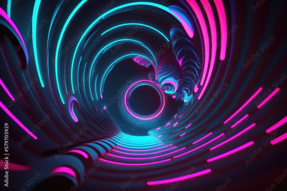abstract spiral colorful neon background illuminated with glowing colored light generative ai light lines artwork abstract spiral colorful neon background illuminated with glowing colored light generative ai light lines artwork
