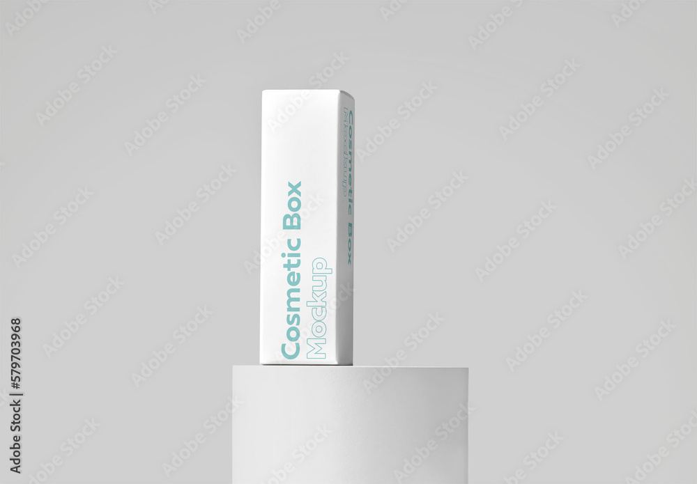 Mockup of customizable color small beauty product box packaging on ...
