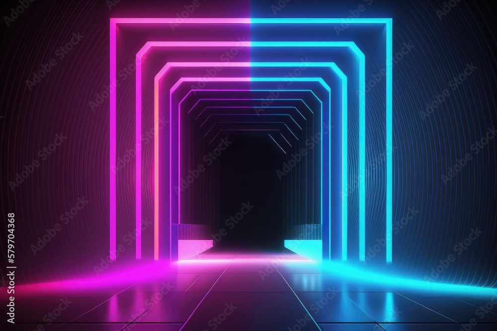 abstract square colorful neon background illuminated with glowing colored light generative ai light lines artwork abstract square colorful neon background illuminated with glowing colored light generative ai light lines artwork
