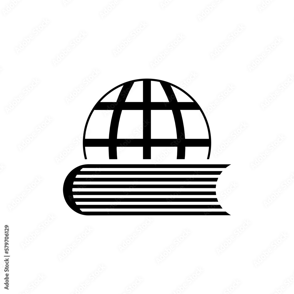 Earth globe icon with book below. Vector design. World knowledge. Earth globe icon with book below. Vector design. World knowledge.