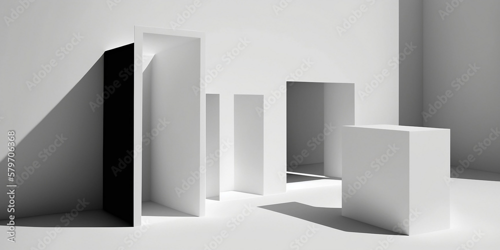 Minimalist Monochrome: White Background with Clean Lines and Simple Shapes Minimalist Monochrome: White Background with Clean Lines and Simple Shapes