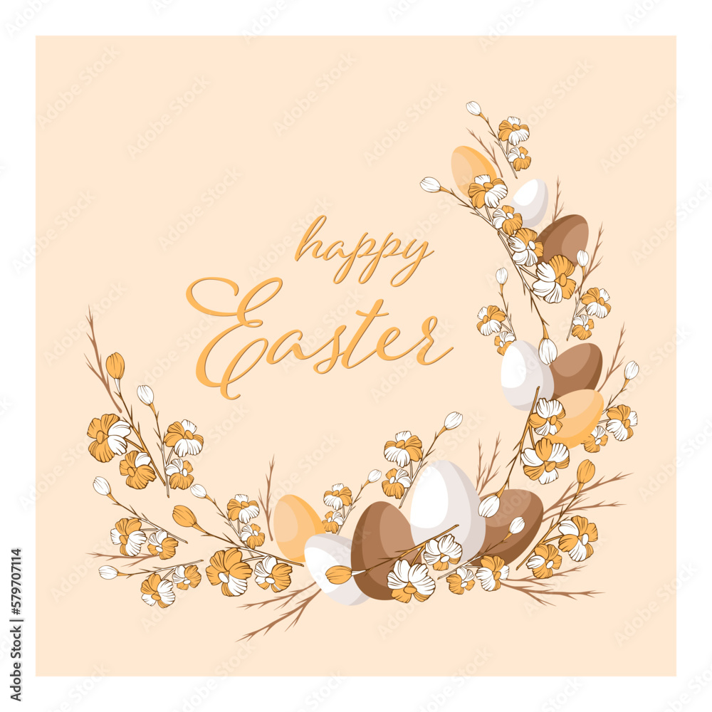 Drawing postcard for Happy Easter Drawing postcard for Happy Easter