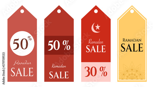 set of ramadan sale tag 