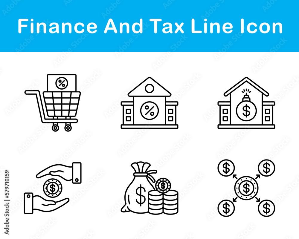 Finance And Tax Vector Icon Set