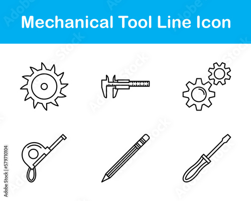 Mechanical Tool Vector Icon Set