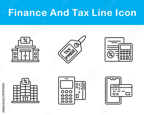 Finance And Tax Vector Icon Set