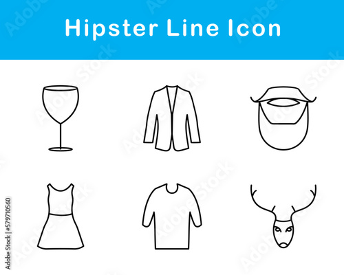 Hipster Vector Icon Set