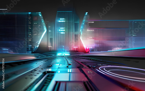 Futuristic city background ...