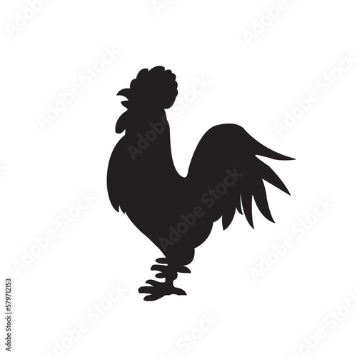 rooster silhouette isolated on white