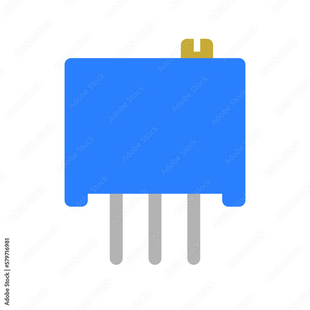 Obraz premium Trimmer Resistor Icon in Flat Style
